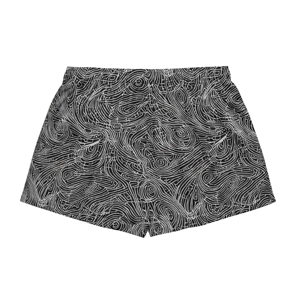 Noir Topography on Women's Pajama Shorts — Back