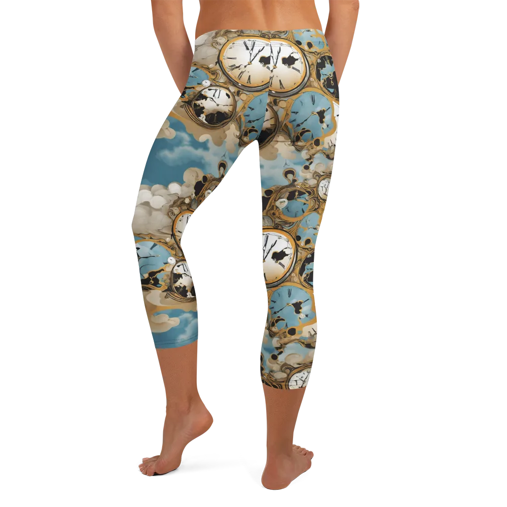 Chronos in the Clouds on Capri Leggings — Back
