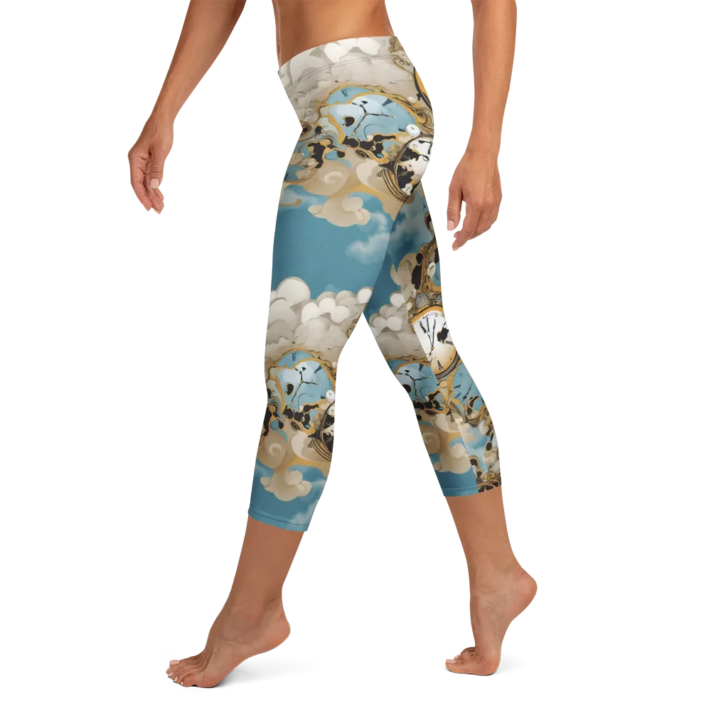 Chronos in the Clouds on Capri Leggings — Left