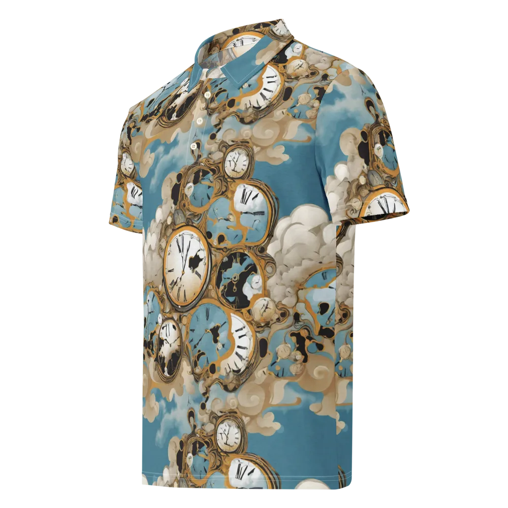 Chronos in the Clouds on Men's Slim Fit Polo Shirt — Left Front