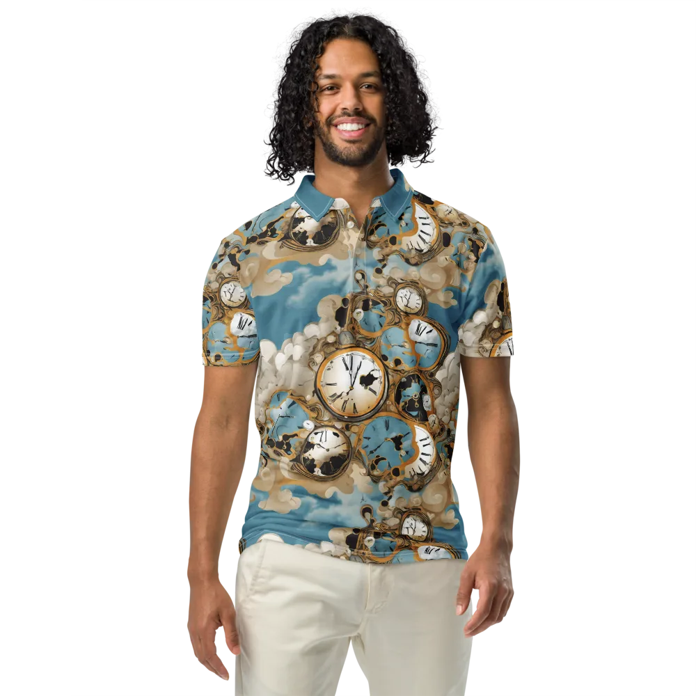 Chronos in the Clouds on Men's Slim Fit Polo Shirt — Front
