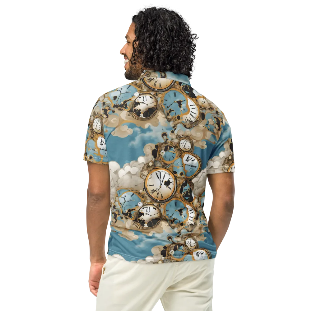 Chronos in the Clouds on Men's Slim Fit Polo Shirt — Back