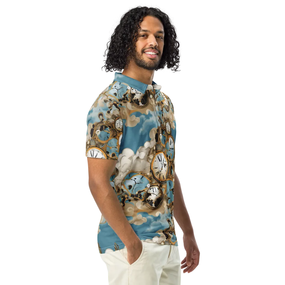 Chronos in the Clouds on Men's Slim Fit Polo Shirt — Right Front