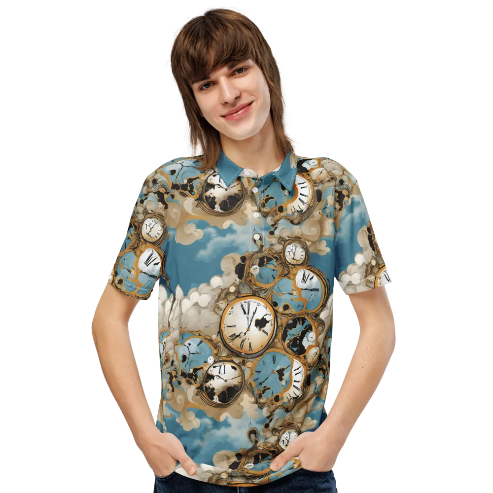 Chronos in the Clouds on Men's Slim Fit Polo Shirt — Front