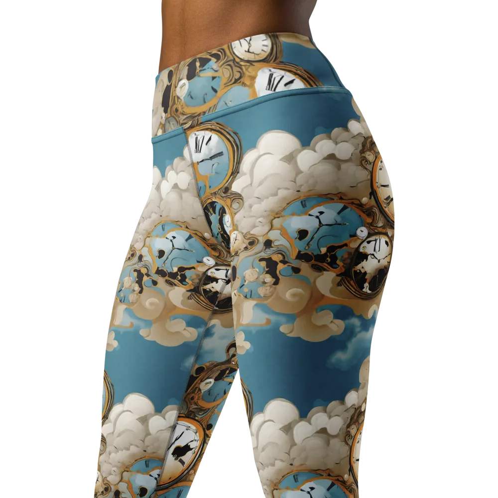 Chronos in the Clouds on Yoga Leggings — Left Front