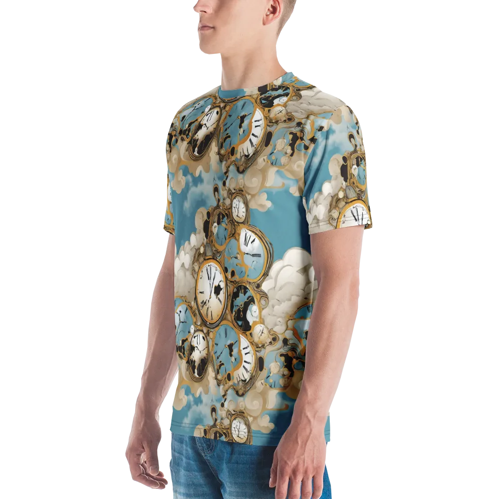 Chronos in the Clouds on Men's Crew Neck T-Shirt — Left