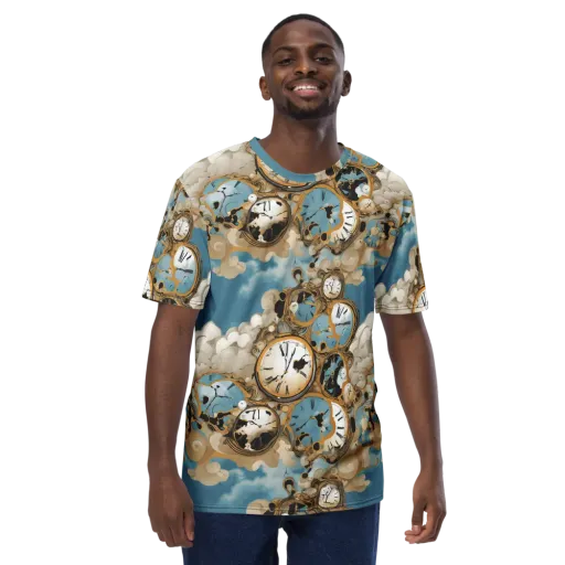 Chronos in the Clouds on a Men's Crew Neck T-Shirt