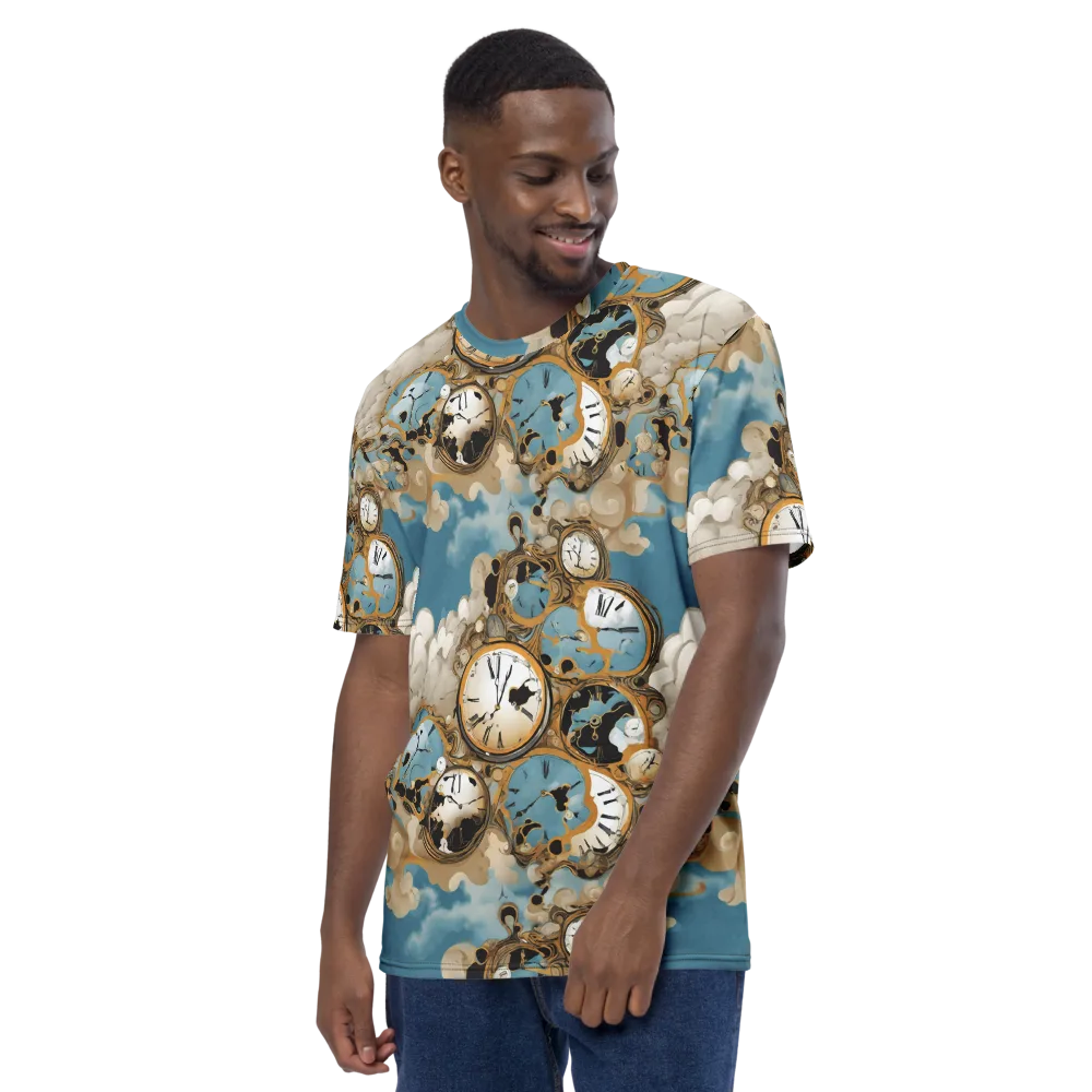 Chronos in the Clouds on Men's Crew Neck T-Shirt — Left