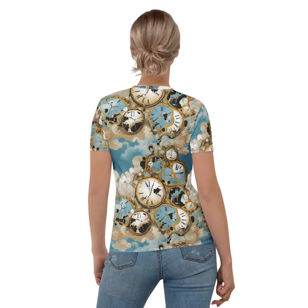 Chronos in the Clouds on Women's Crew Neck T-Shirt — Back