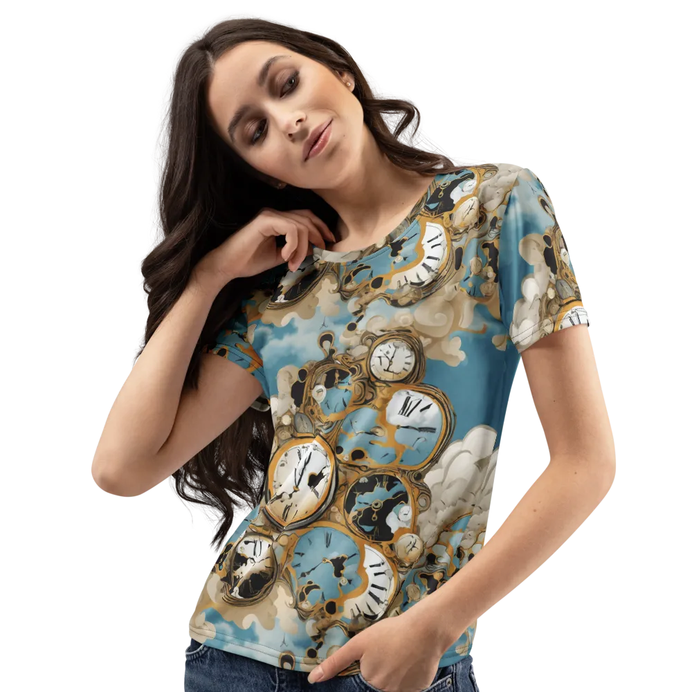 Chronos in the Clouds on Women's Crew Neck T-Shirt — Left Front