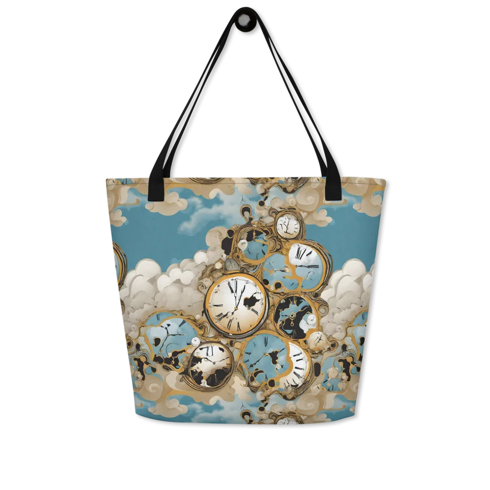 Chronos in the Clouds on Large Tote Bag W/ Pocket — Front