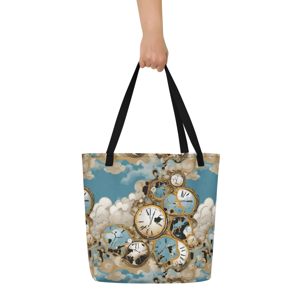 Chronos in the Clouds on Large Tote Bag W/ Pocket — Front