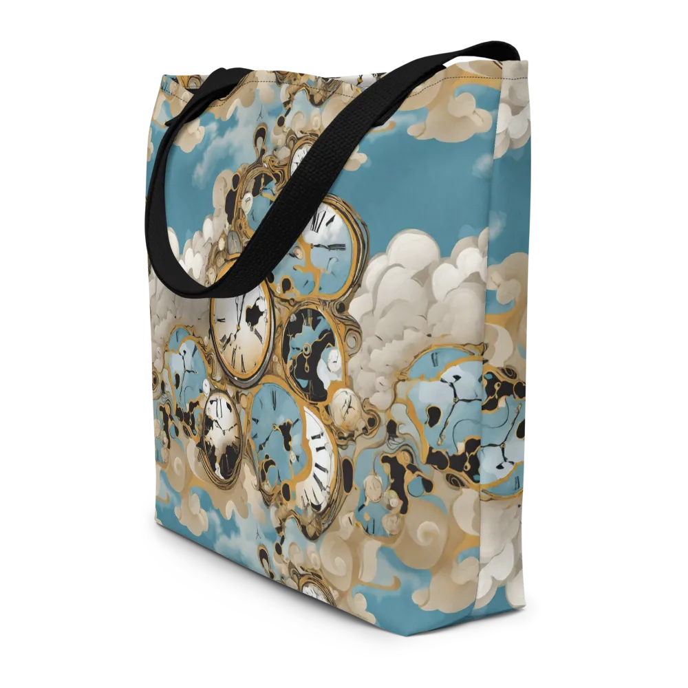 Chronos in the Clouds on Large Tote Bag W/ Pocket — Front