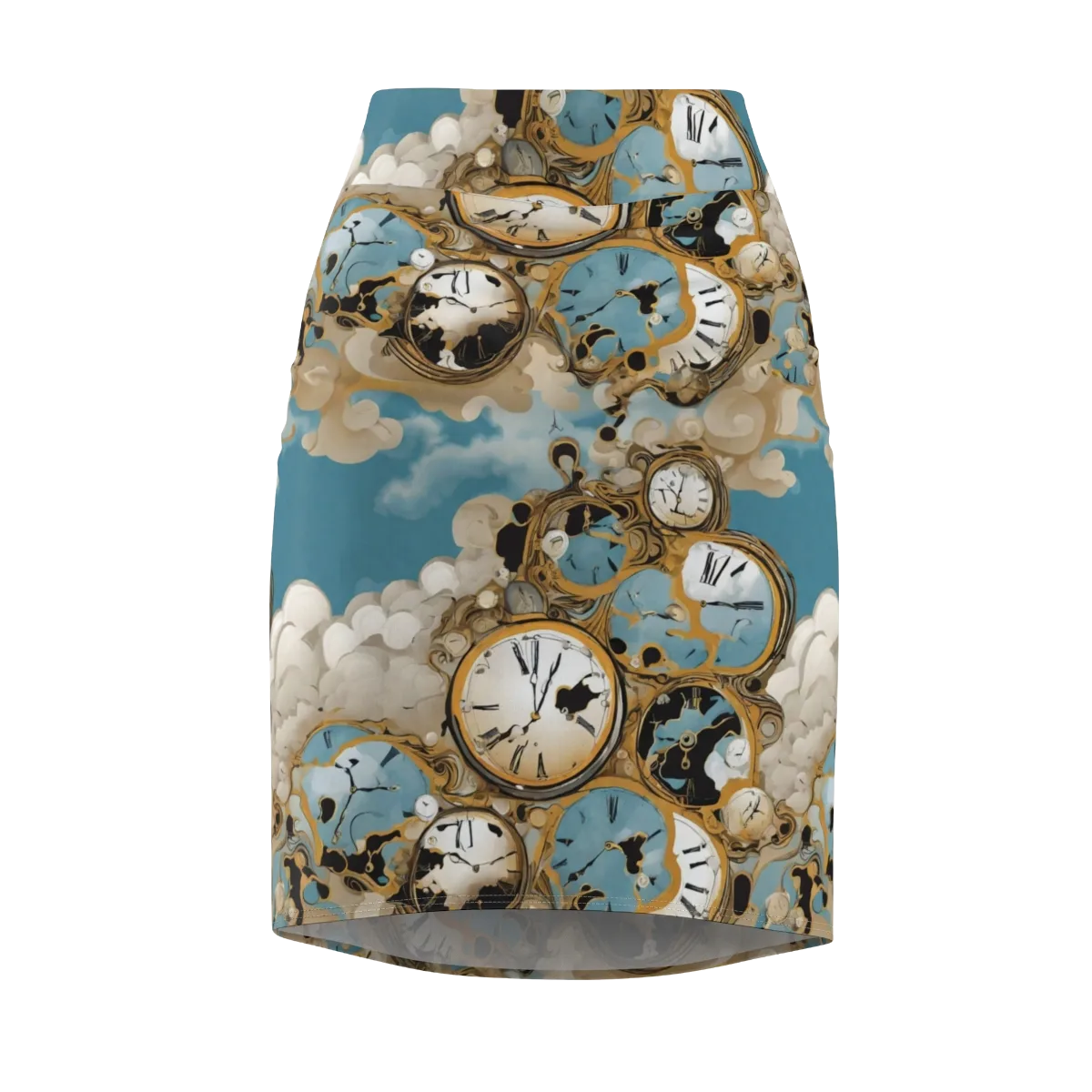 Chronos in the Clouds on Pencil Skirt — Front