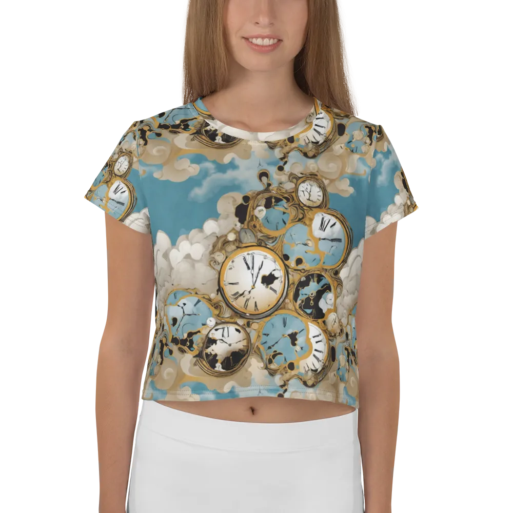Chronos in the Clouds on Crop Tee — Front