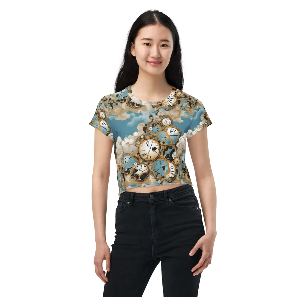 Chronos in the Clouds on Crop Tee — Front