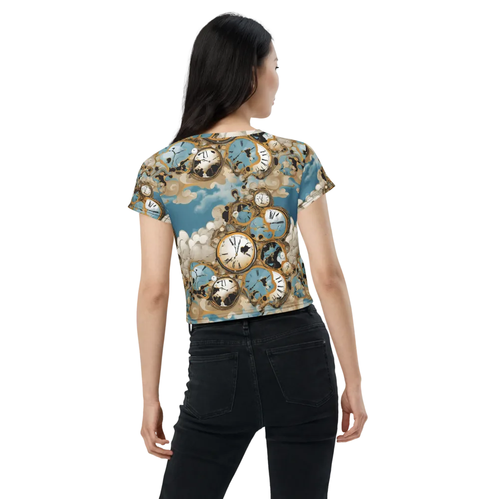 Chronos in the Clouds on Crop Tee — Back