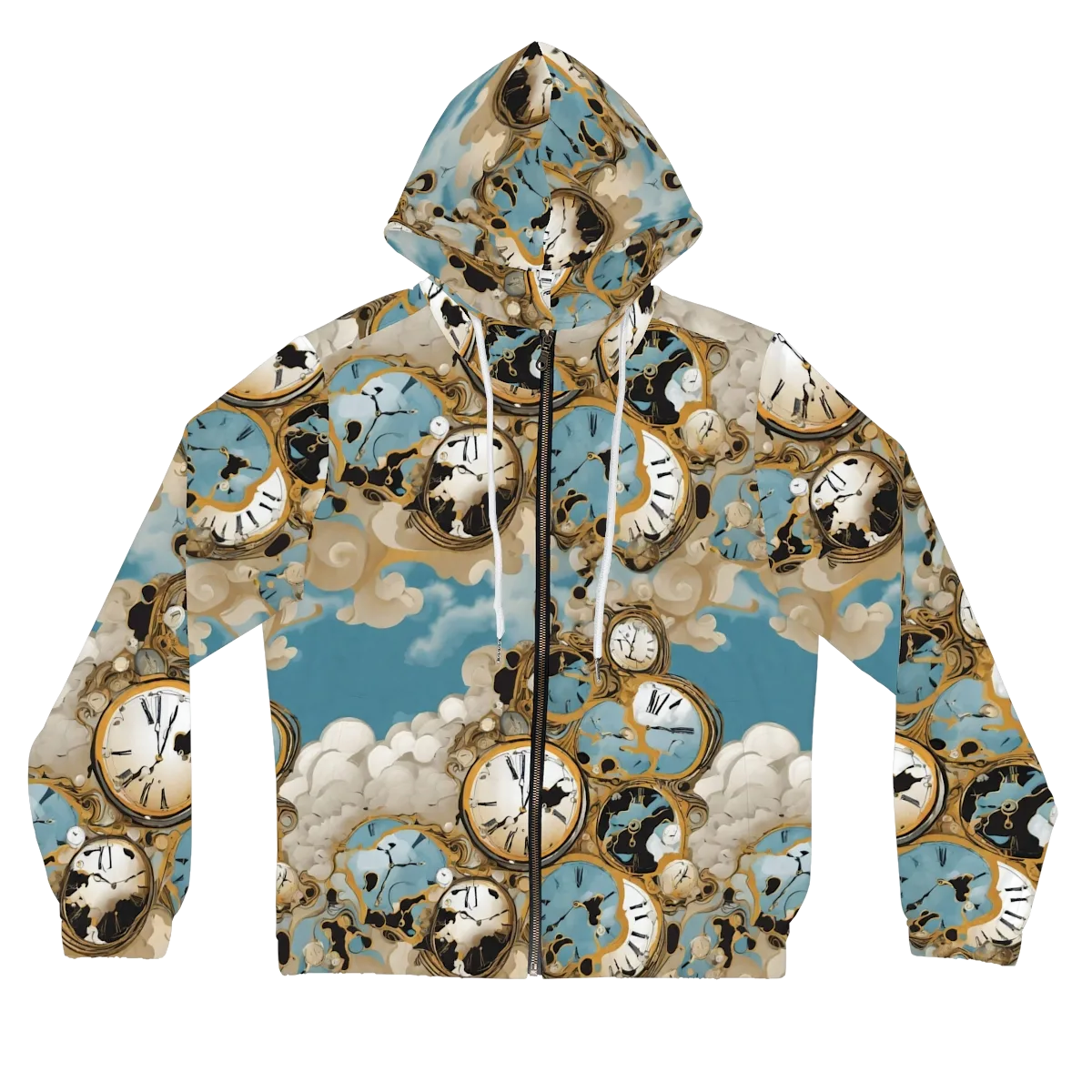Chronos in the Clouds on Women's Full-Zip Hoodie — Front