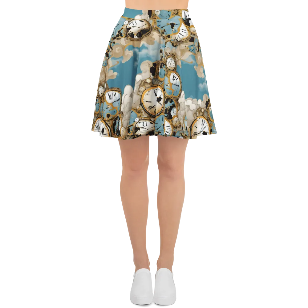 Chronos in the Clouds on Skater Skirt — Front