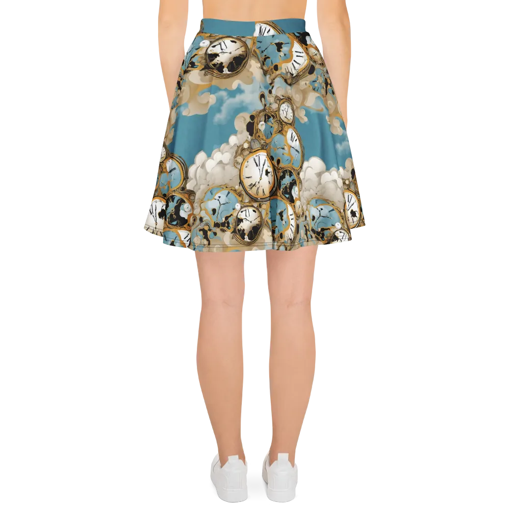 Chronos in the Clouds on Skater Skirt — Back