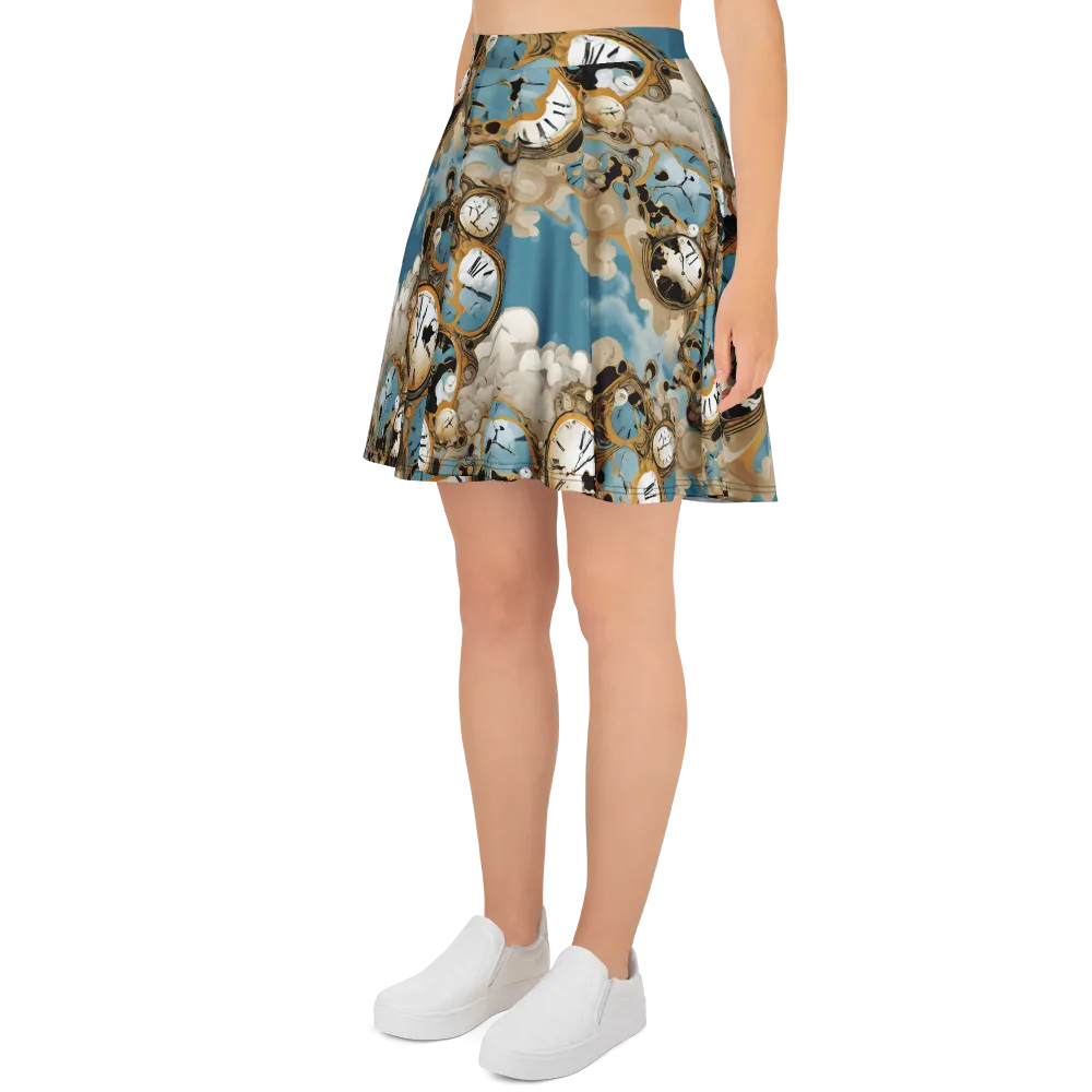 Chronos in the Clouds on Skater Skirt — Left