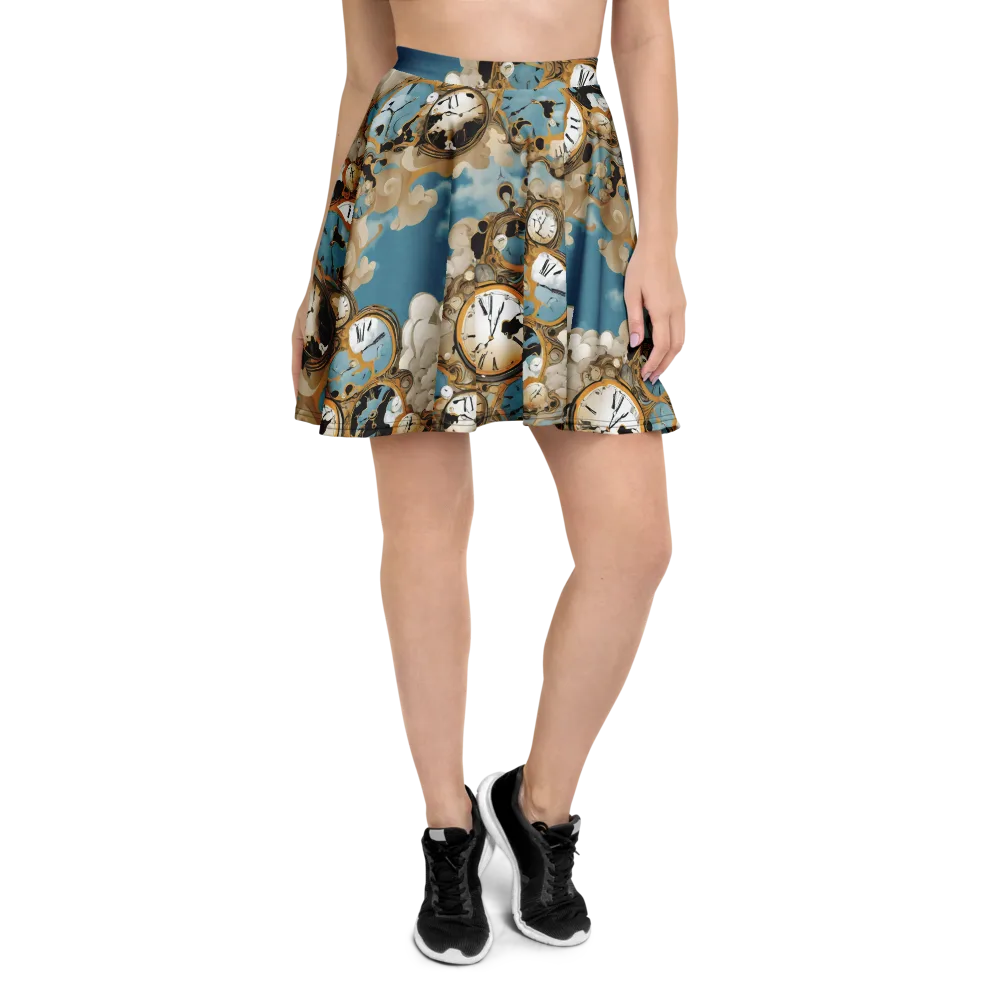 Chronos in the Clouds on Skater Skirt — Front