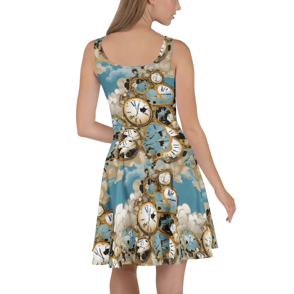 Chronos in the Clouds on Skater Dress — Back