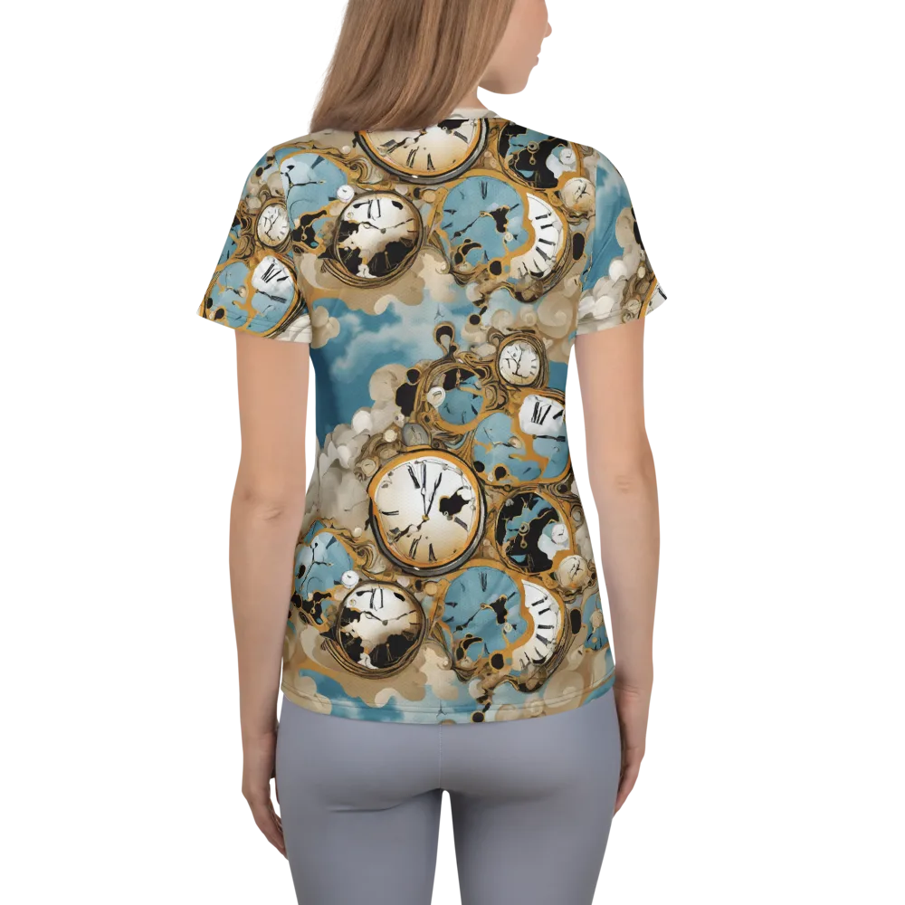 Chronos in the Clouds on Women's Athletic T-Shirt — Back