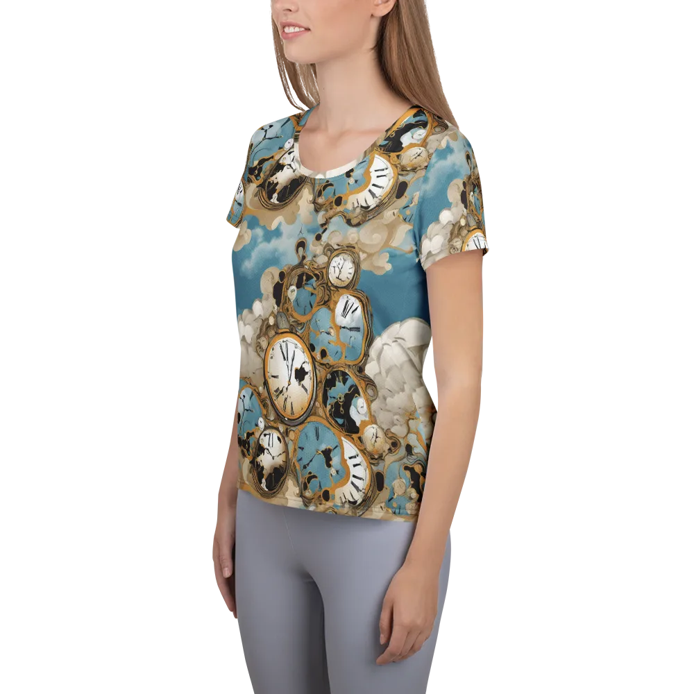 Chronos in the Clouds on Women's Athletic T-Shirt — Left