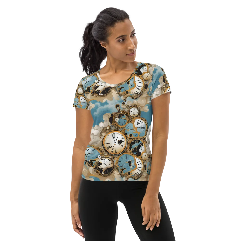 Chronos in the Clouds on Women's Athletic T-Shirt — Front