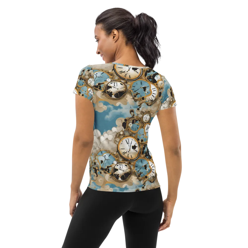 Chronos in the Clouds on Women's Athletic T-Shirt — Back