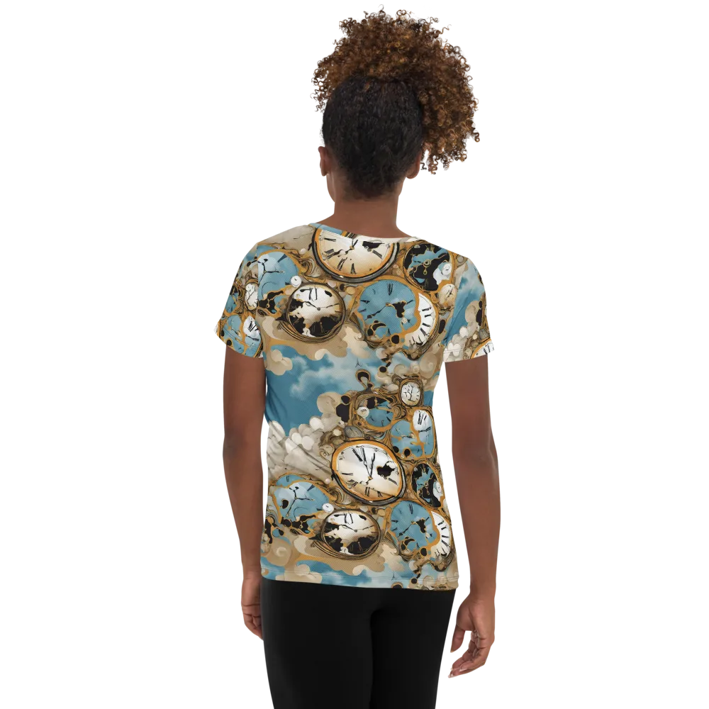 Chronos in the Clouds on Women's Athletic T-Shirt — Back
