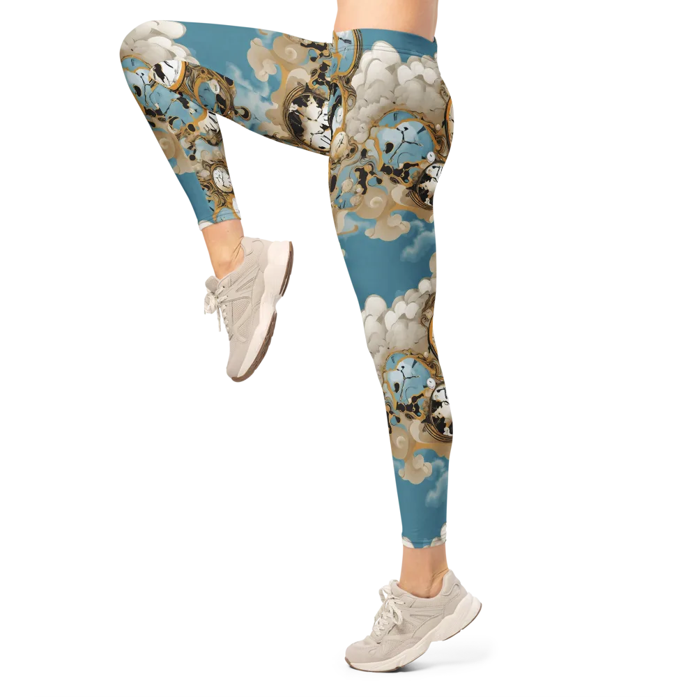 Chronos in the Clouds on Leggings — Left