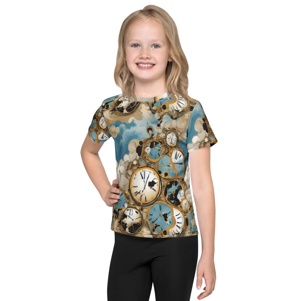 Chronos in the Clouds on Kids Crew Neck T-Shirt — Front