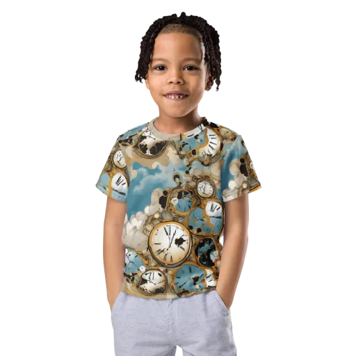 Chronos in the Clouds on a Kids Crew Neck T-Shirt