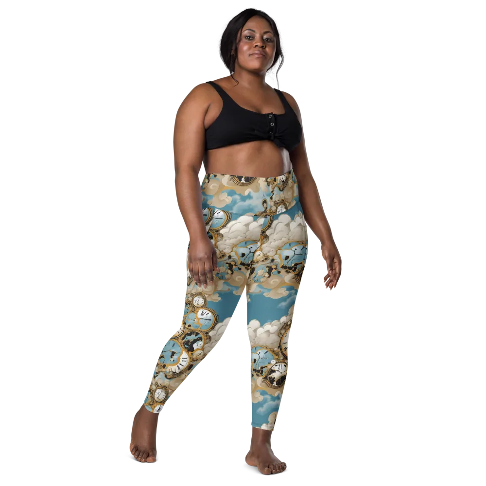 Chronos in the Clouds on Leggings with Pockets — Front
