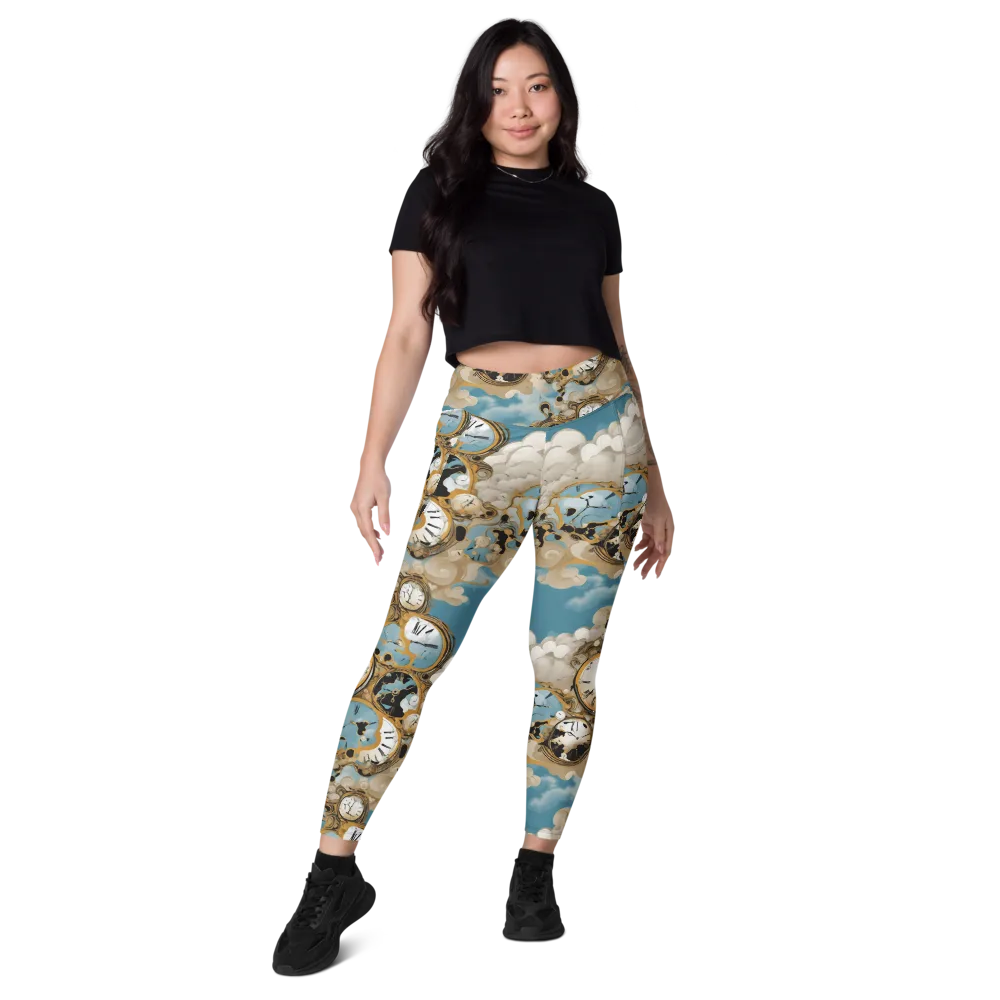 Chronos in the Clouds on Leggings with Pockets — Front