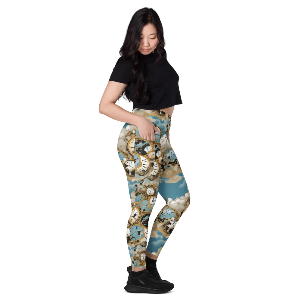 Chronos in the Clouds on Leggings with Pockets — Right