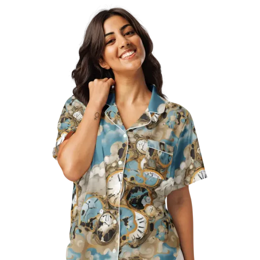 Chronos in the Clouds on a Women's Short Sleeve Pajama Top