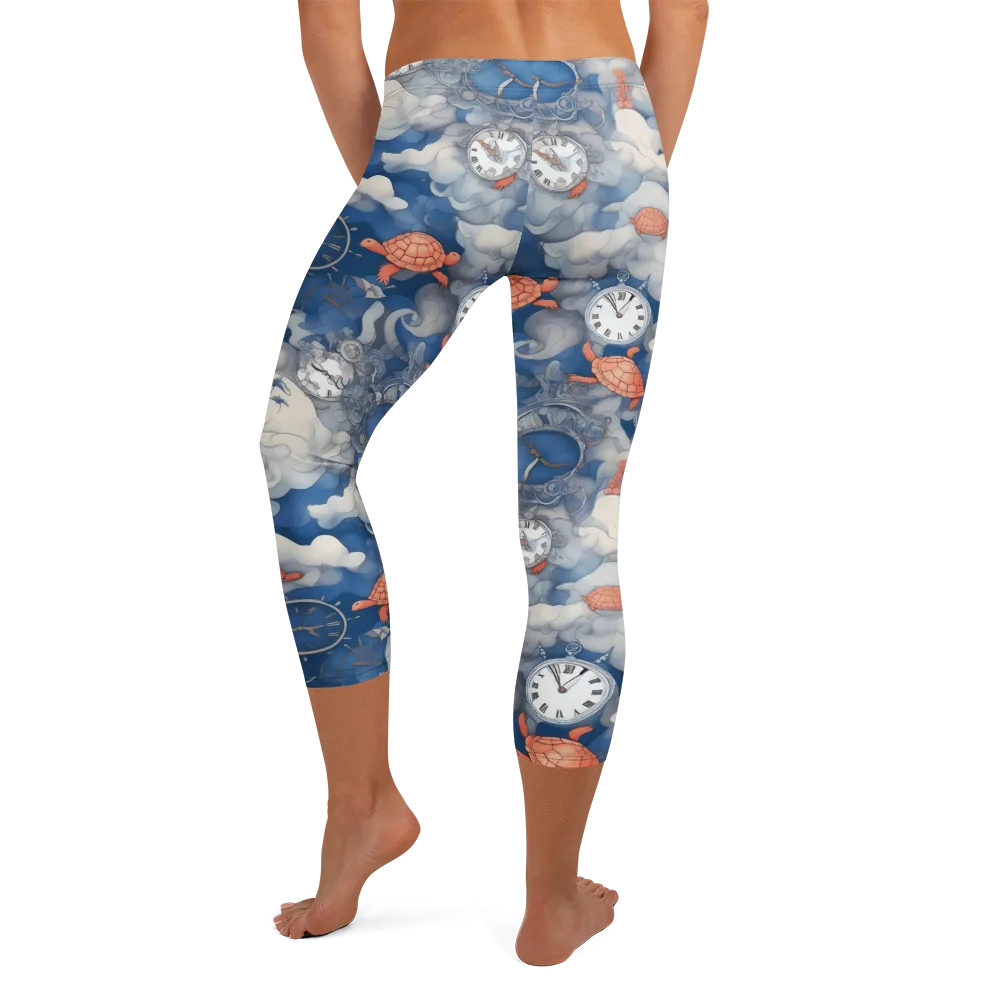 Chronicle of Turtles on Capri Leggings — Back