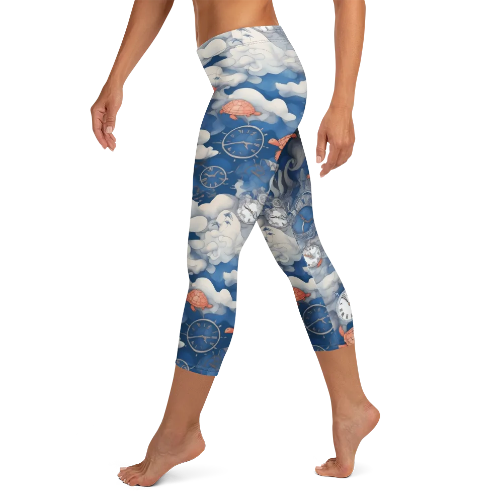 Chronicle of Turtles on Capri Leggings — Left