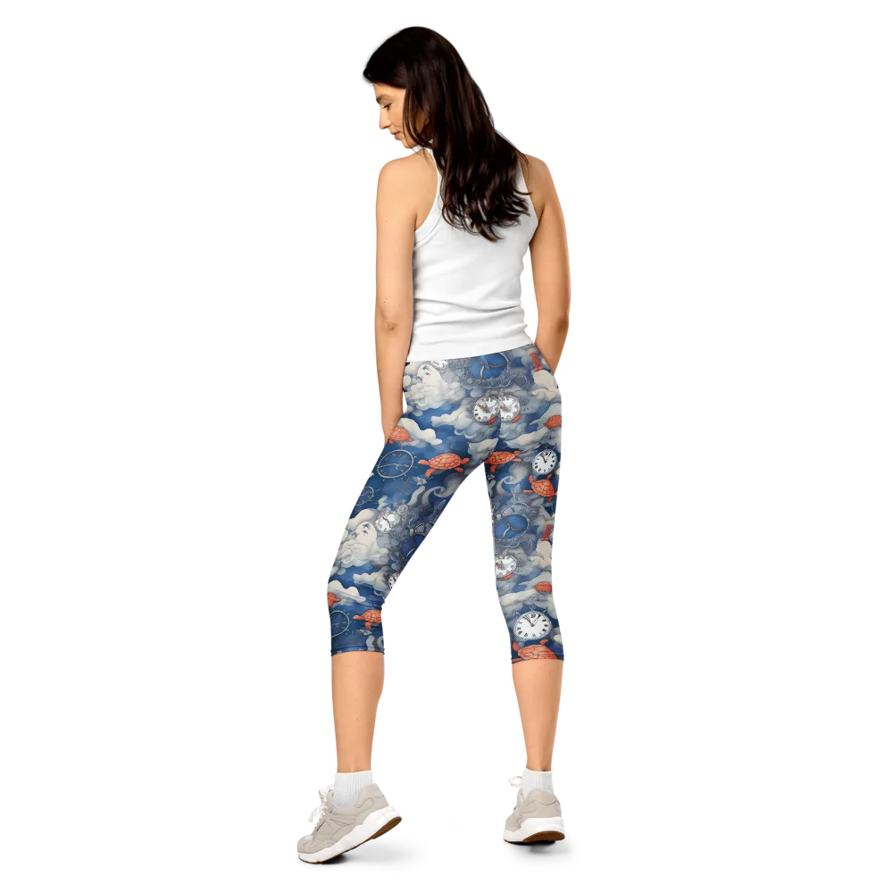 Chronicle of Turtles on Capri Leggings — Back