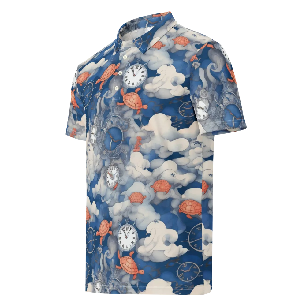 Chronicle of Turtles on Men's Slim Fit Polo Shirt — Left Front