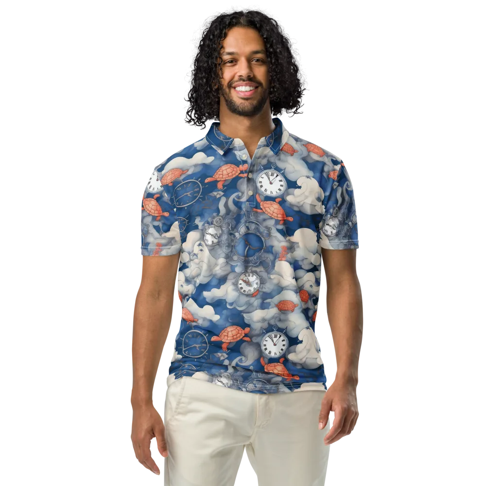 Chronicle of Turtles on Men's Slim Fit Polo Shirt — Front