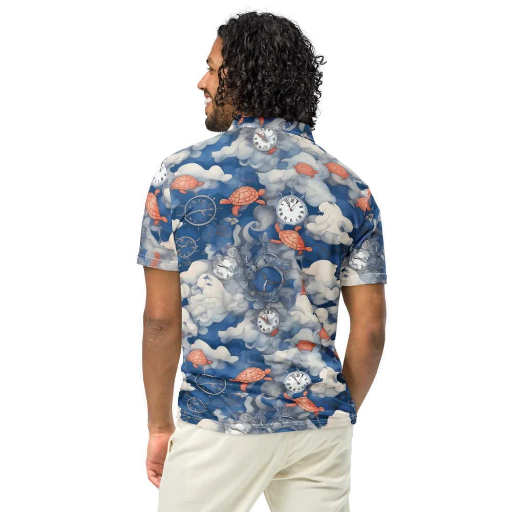 Chronicle of Turtles on Men's Slim Fit Polo Shirt — Back