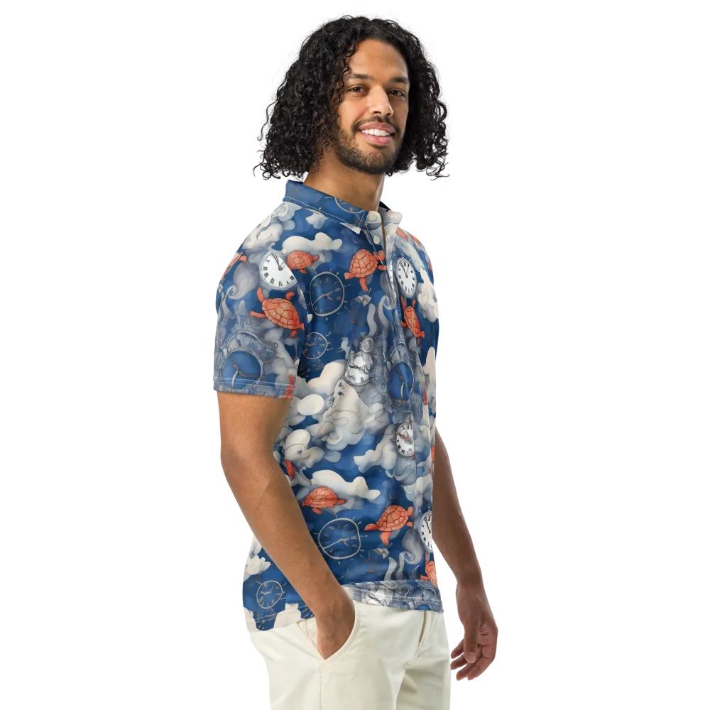 Chronicle of Turtles on Men's Slim Fit Polo Shirt — Right Front