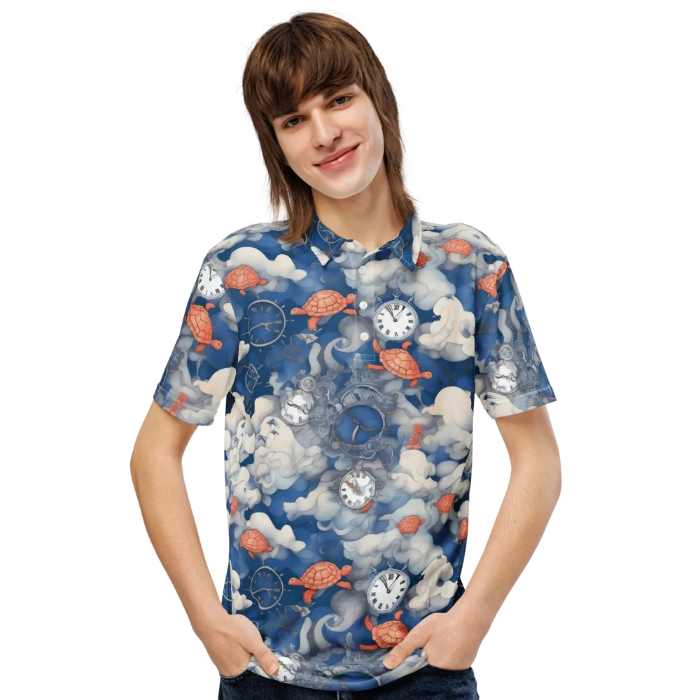 Chronicle of Turtles on Men's Slim Fit Polo Shirt — Front