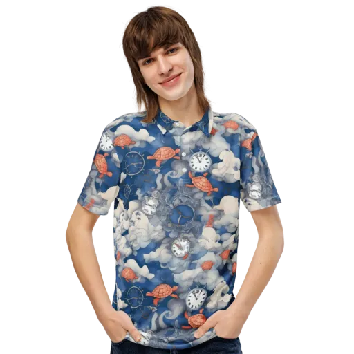 Chronicle of Turtles on a Men's Slim Fit Polo Shirt