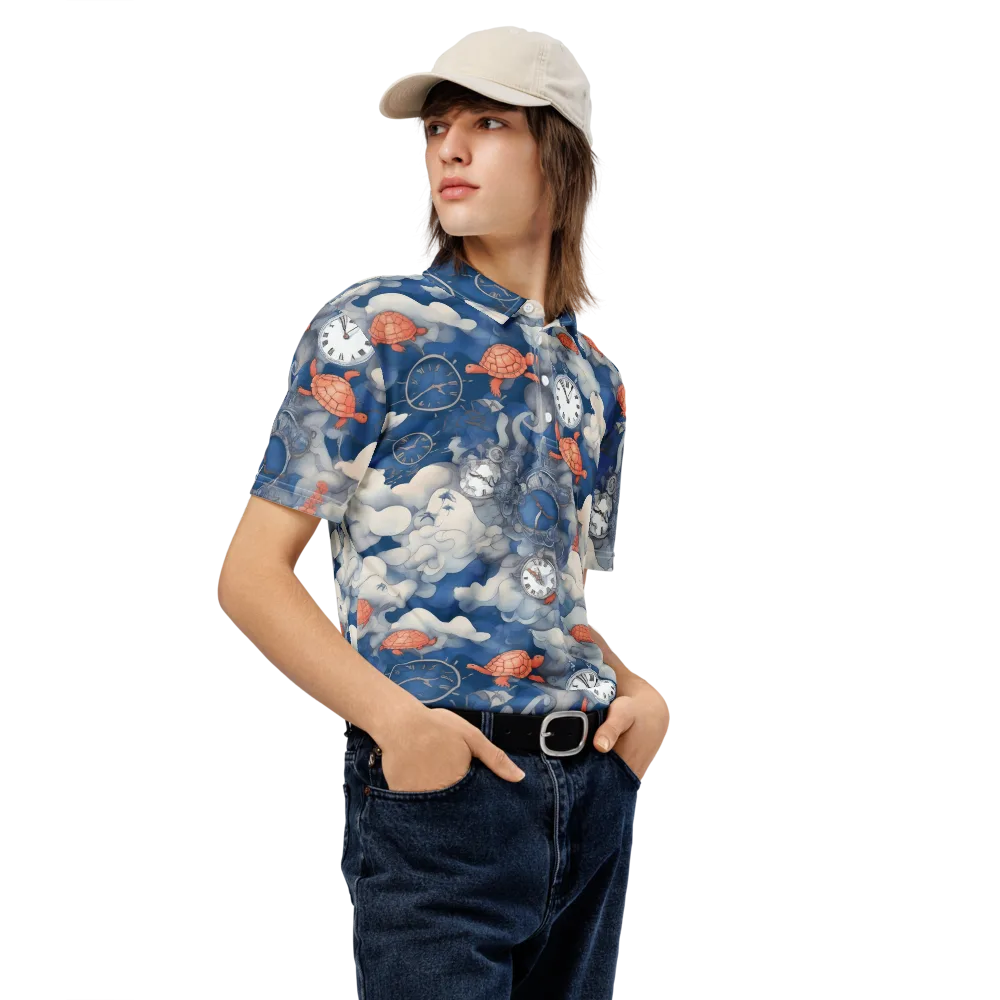 Chronicle of Turtles on Men's Slim Fit Polo Shirt — Right Front