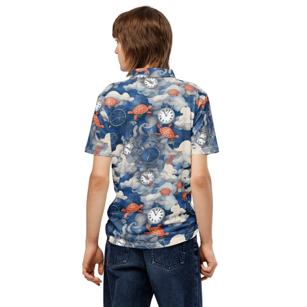 Chronicle of Turtles on Men's Slim Fit Polo Shirt — Back